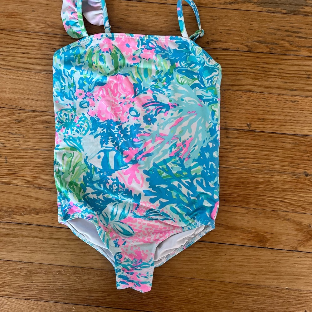 Lilly Pulitzer Girls One-Piece Swimsuit in Blue, Pink, Green